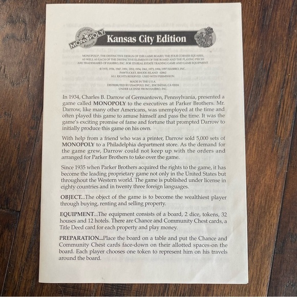 Monopoly Kansas City Edition Official USAopoly Board Game 1997 Missing One Piece - Picture 12 of 16